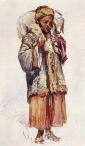 Owczarek syryjski (Abu Mustafa) niosący baranka na ramionach autorstwa John Fulleylove