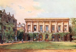 Biblioteka, Oriel College (kolorowa litografia)