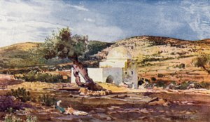 Grób Racheli na drodze z Jerozolimy do Hebronu (kolor lito) autorstwa John Fulleylove