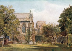 University College - Prywatny ogród mistrza (kolorowa litografia) autorstwa John Fulleylove