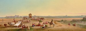 Nabożeństwo na Campagna 1878 (olej na panelu)