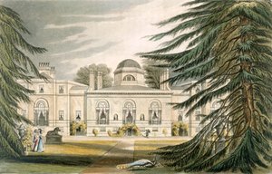 Front ogrodu Chiswick House (kolor grawerowany) autorstwa John Gendall
