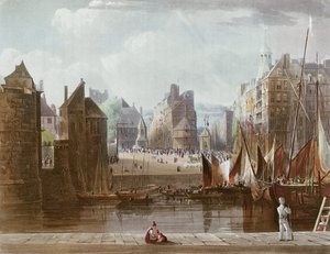 Hawr, z "Widoków na Sekwanę", rycina Thomasa Sutherlanda (ur. 1785) wydana przez R. Ackermanna (1764-1834) 1821 autorstwa John Gendall