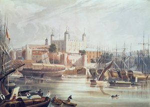 Widok na Tower of London, ryty przez Daniela Havella (1785-1826) wyd. w Repozytorium Sztuki Ackermanna, 1819