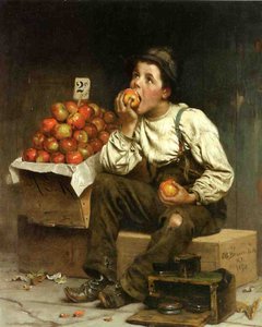 Chłopiec jedzący jabłka, 1878