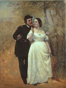 Zaloty (olej na płótnie) autorstwa John George Brown