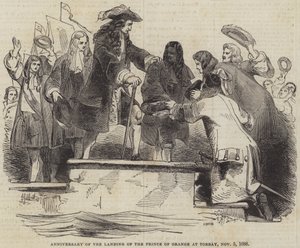 Rocznica lądowania księcia Orańskiego w Torbay, 5 listopada 1688 autorstwa John Gilbert