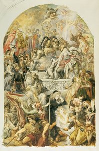 Apoteoza postaci szekspirowskich, 1871 (wc i kolor nadwozia na graficie na oprawionym papierze) autorstwa John Gilbert