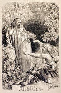 Ilustracja do Burzy z „The Illustrated Library Shakespeare”, opublikowana w Londynie 1890 autorstwa John Gilbert