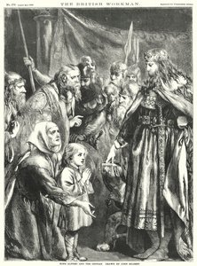 Król Alfred i sierota (grafika) autorstwa John Gilbert