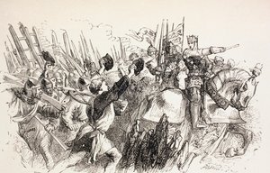 Siły króla Henryka podczas oblężenia Harfleur we Francji, 1890 autorstwa John Gilbert