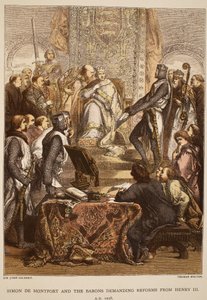 Szymon de Montfort i baronowie domagający się reform od Henryka III, 1258, ryty przez Tomasza Bolton autorstwa John Gilbert