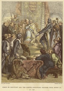 Szymon de Montfort i baronowie żądający reform od Henryka III, 1258 rne autorstwa John Gilbert