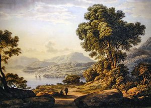 Widok w Krainie Jezior (akwarela na papierze) autorstwa John Glover