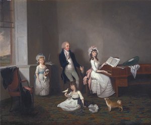John Richard Comyns z Hylands, Essex, ze swoimi córkami