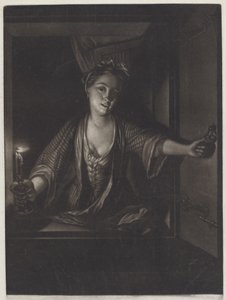 Dziewczyna ze świecą autorstwa John Greenwood after Nicolaas Verkolje