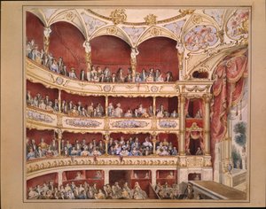 Audytorium Teatru św. Jakuba (ołówek i akwarela na papierze) autorstwa John Gregory Crace