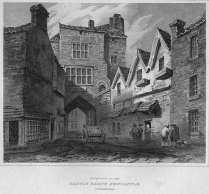 Wejście do zamku Garth Newcastle, Northumberland, 1814 autorstwa John Greig