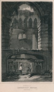 Wnętrze klasztoru Lanercost. Cumberland, 1814 autorstwa John Greig