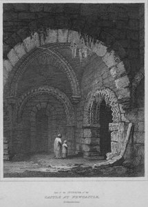 Część wnętrza zamku w Newcastle, Northumberland, 1814