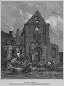 Zachodni front kościoła opactwa Jedburgh Roxburghshire, 1814 autorstwa John Greig