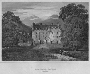 Zamek Traquair, Peebleshire, 1814 autorstwa John Greig