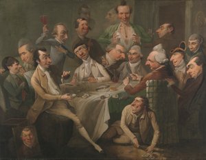 Um polimento de grupo de caricatura autorstwa John Hamilton Mortimer
