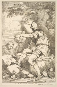 Banditti przejmuje stanowisko z piętnastu rycin poświęconych Sir Joshua Reynol..., 8 grudnia 1778. autorstwa John Hamilton Mortimer