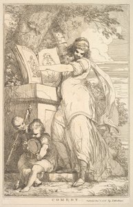 Komedia z piętnastu rycin poświęconych Sir Joshui Reynoldsowi, 8 grudnia 1778 r. autorstwa John Hamilton Mortimer