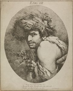 Edgar, „Król Lear”, akt III, scena III autorstwa John Hamilton Mortimer