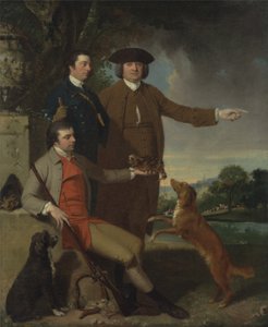 Autoportret z ojcem i bratem, ok. 1760-62 (olej na płótnie) autorstwa John Hamilton Mortimer