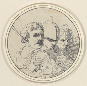 Trzy głowy orientalne autorstwa John Hamilton Mortimer