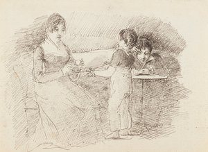 Chłopiec trzymający wełnę, 1843 autorstwa John Harden