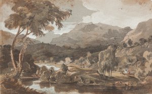 Elter Water, Lake District, Cumbria (wc na papierze) autorstwa John Harden