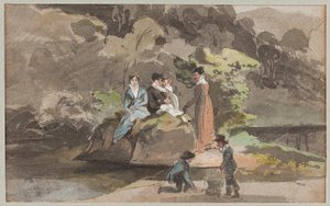Grupa nad wodą, 1810 (wc na papierze) autorstwa John Harden