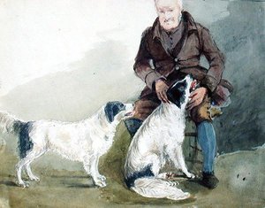 Major Gilpin i jego psy (akwarela na papierze) autorstwa John Harden