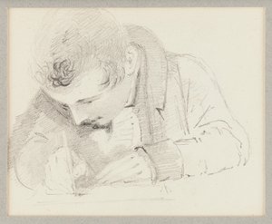 Mężczyzna piszący, 1825 autorstwa John Harden