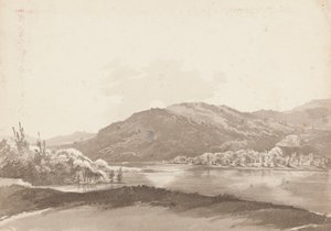 Grecian Lodge pana Curwena, jezioro Windermere (wc na papierze) autorstwa John Harden