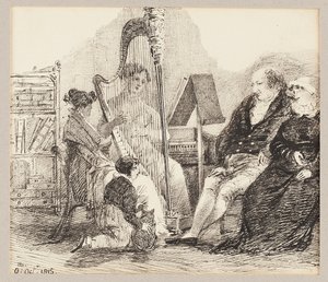 Gra na harfie, 1815 autorstwa John Harden