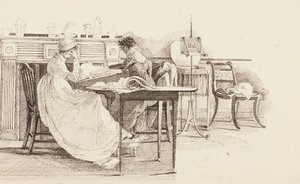 Czytanie przy kominku, 1805 r.