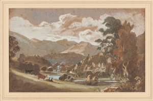 Skelwith, Lake District, Cumbria (wc na papierze) autorstwa John Harden