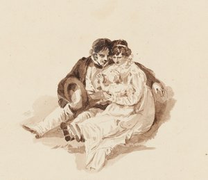 Tom & Christine z dzieckiem (wc na papierze) autorstwa John Harden