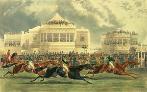 Wyścig o Puchar Cesarza w Ascot, 12 czerwca 1845 (akwarela na papierze) autorstwa John Harris