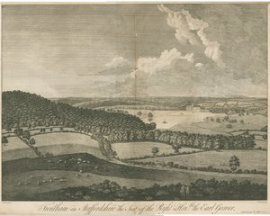 Trentham Hall: grawerowanie, bd [ok. 1751] autorstwa John Harris