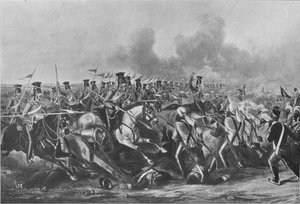 Szarża 16. Queens Own Lancers w bitwie pod Aliwal, 28 stycznia 1846, 1847 1909
