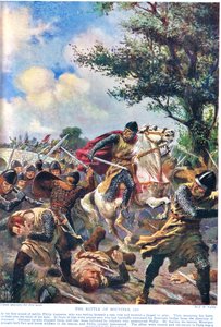 Bitwa pod Bouvines 1214, ilustracja z „Historia narodów Hutchinsona” autorstwa John Harris Valda