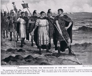 Konstantyn śledzący granice nowej stolicy autorstwa John Harris Valda