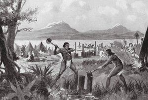 Fundacja miasta Meksyk (litografia) autorstwa John Harris Valda