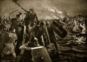 Rzymski atak na Anglesey autorstwa John Harris Valda