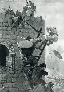Oblężenie zamku Carmarthen autorstwa John Harris Valda